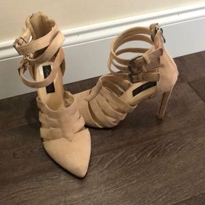 Blush pink high heel sandals